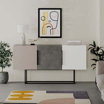 Tontini kredenca 3 vrata dove siva cement bela 150 cm