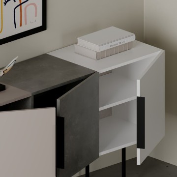 Tontini kredenca 3 vrata dove siva cement bela 150 cm