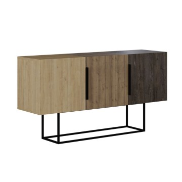 Tontini kredenca 3 vrata oreh hrast in temna kava 150 cm