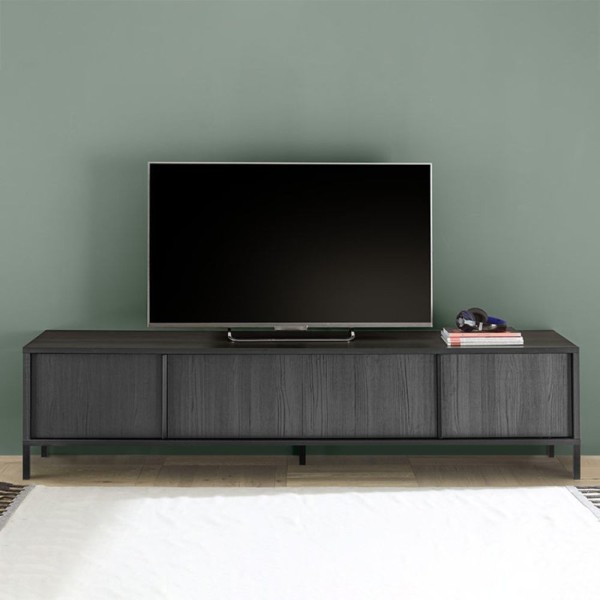 Giugi TV stojalo s 4 vrati, črna barva pepela 206x40x51 Giugi TV stojalo s 4 vrati, črna barva pepela 206x40x51