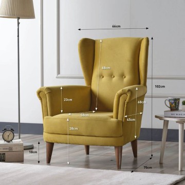 Bergere Olive fotelj temno siva tkanina