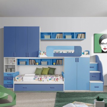 Spalnica na podstrešju Catania bela in modra