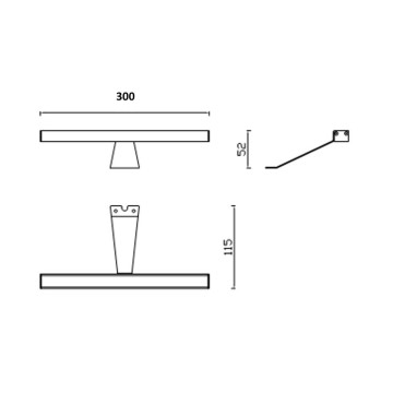 Kyra LED kopalniška svetilka 300 mm krom