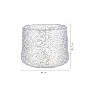 Abažur Deco ASZ1181 bela tkanina z motivom vezenja
