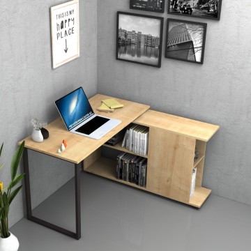 Scrivania con libreria Oslo rovere 120x60 cm.