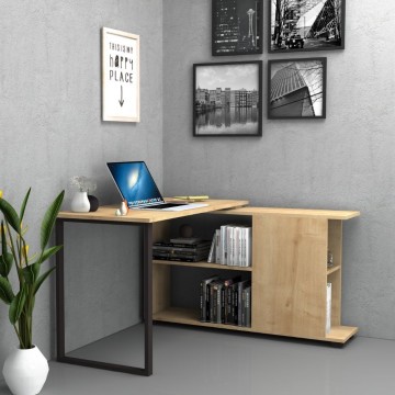 Scrivania con libreria Oslo rovere 120x60 cm.