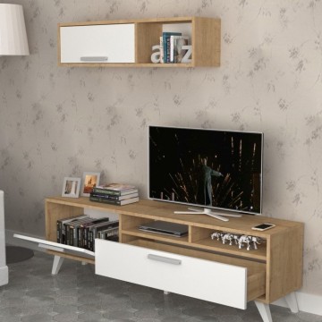 Ozko TV stojalo D2306TV180M109 beli hrast 180x35x47h