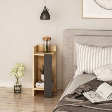 Elos design kava miza hrast antracit panel 25x25x60h levo