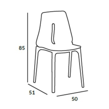 Sedia Oblong polipropilen antracit